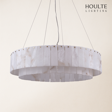 Sawyer Alabaster Round Chandelier 31.5"