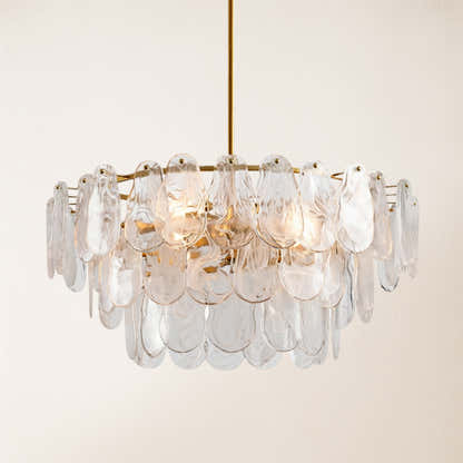 Elaris Glass Cloud Tiered Chandelier 32"D