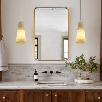 Capus Conical Alabaster Pendant 10''H