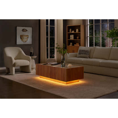 Isla Oak Sintered Stone Rectangle Coffee Table 120cm