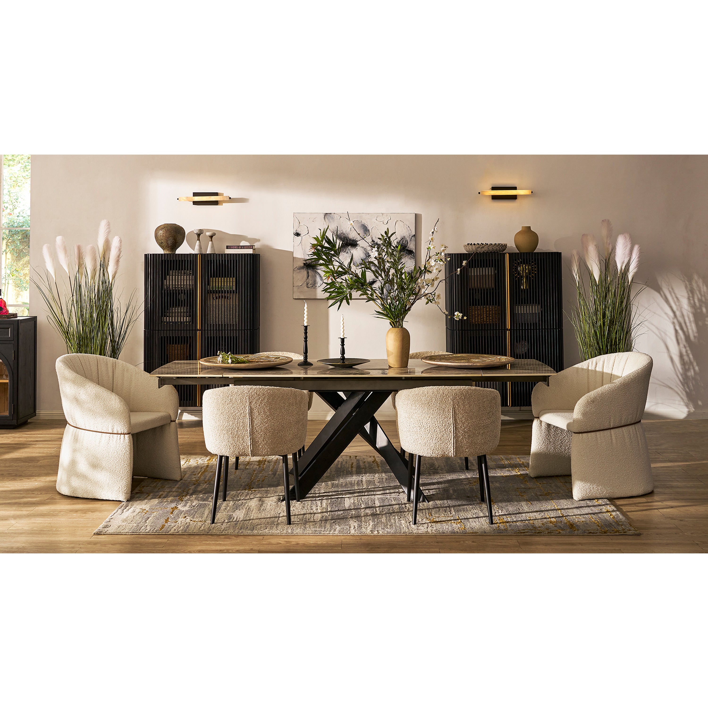 Ewan 66.7″H Oak Vertical Combination Cabinet(Set of 2)