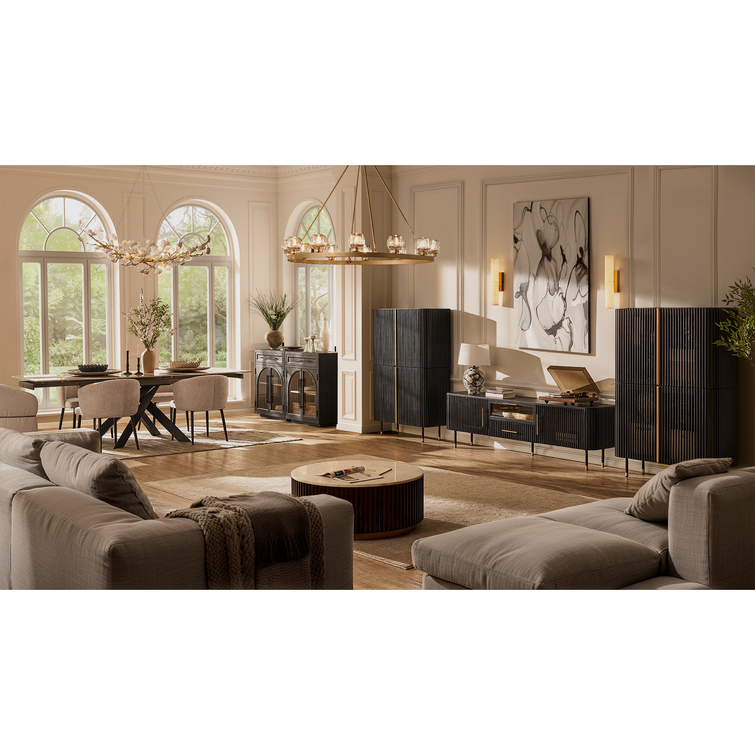 Labarthe Extended Rectangular Sintered Stone Dining Table 63"-95"