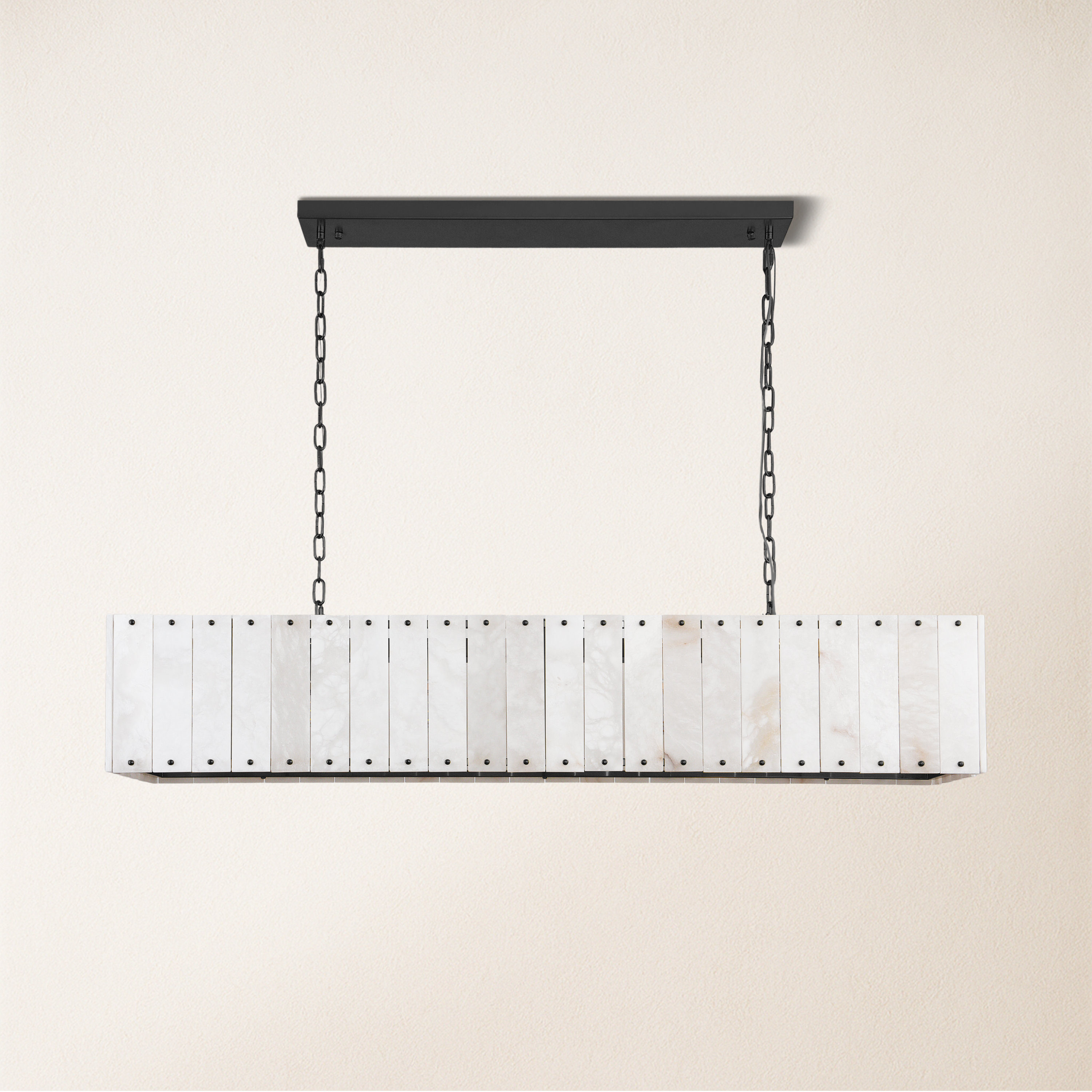 Nivislight Alabaster Rectangular Chandelier 55"