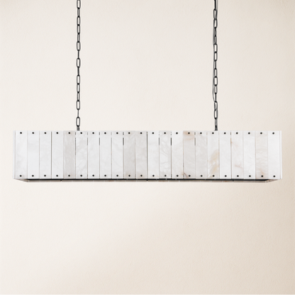 Nivislight Alabaster Rectangular Chandelier 55"