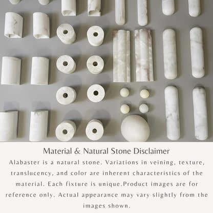 Ares Alabaster Water-Drop Pendant 4"D