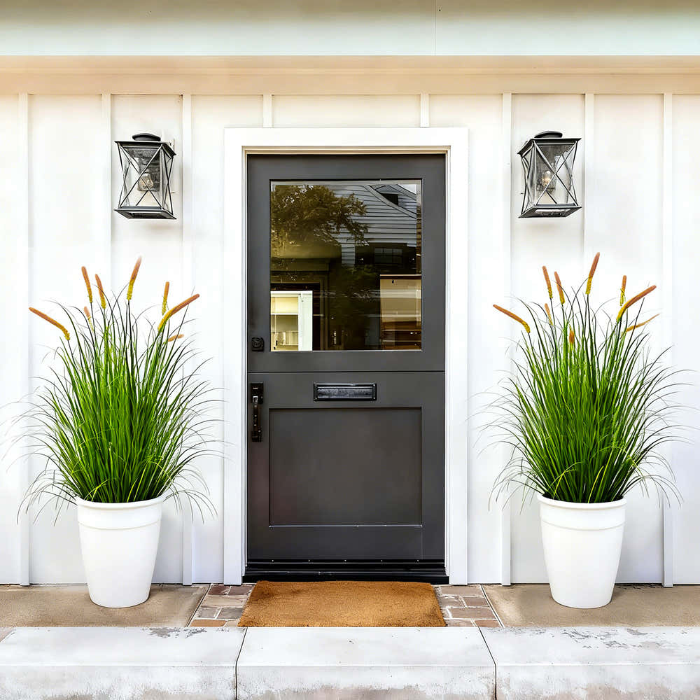 Artificial 8-Head Long Cat Tail with Curved Onion Grass Bonsai 140cm H