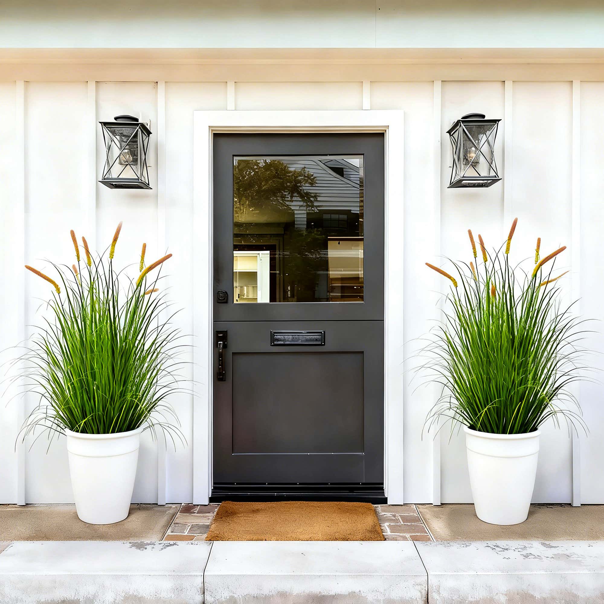 Artificial 8-Head Long Cat Tail with Curved Onion Grass Bonsai 140cm H