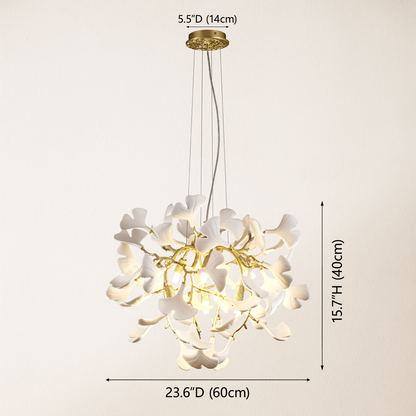 Twilight Branches Ceramic Glow Round Chandelier 24"D