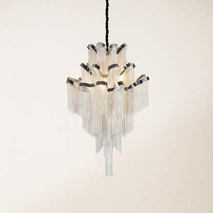 Teresa  Cadena Metal Tassel Chandelier 24"W