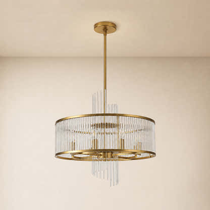 Virellune Glass Rod Round Chandelier 24" 36"D