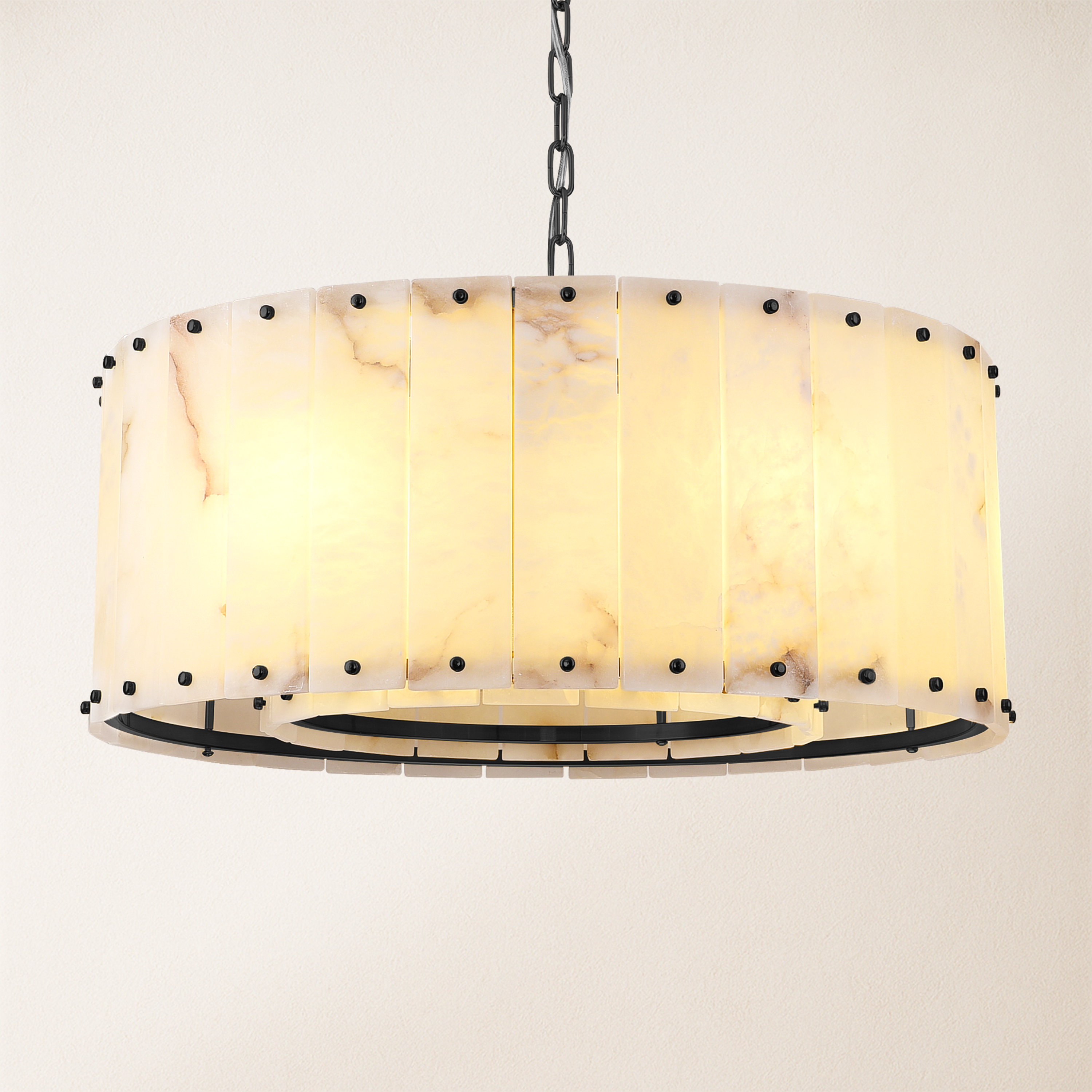 Nivislight Alabaster Round Chandelier 24"
