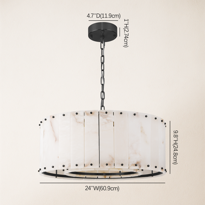 Nivislight Alabaster Round Chandelier 24"