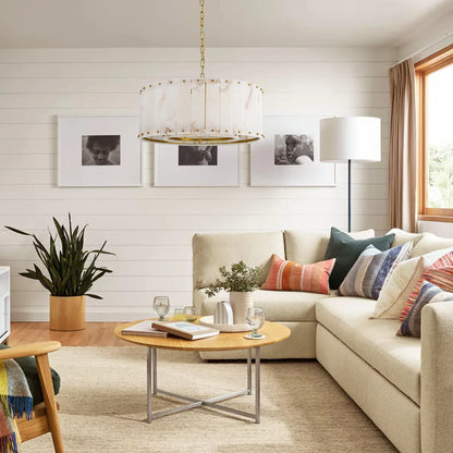 Nivislight Alabaster Round Chandelier 24"