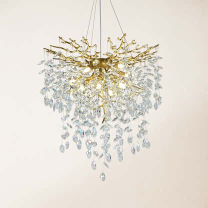 Frostleaf Crystal Grand Cascade Branches Chandelier 24"D
