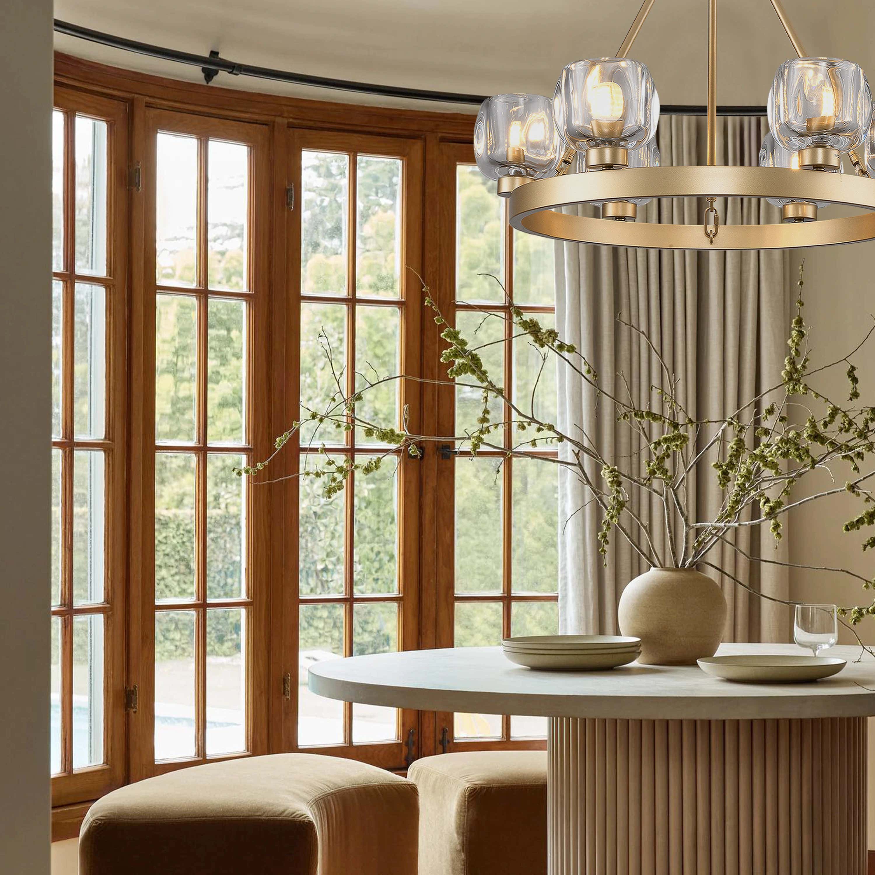 Vellum Round Chandelier 24"D