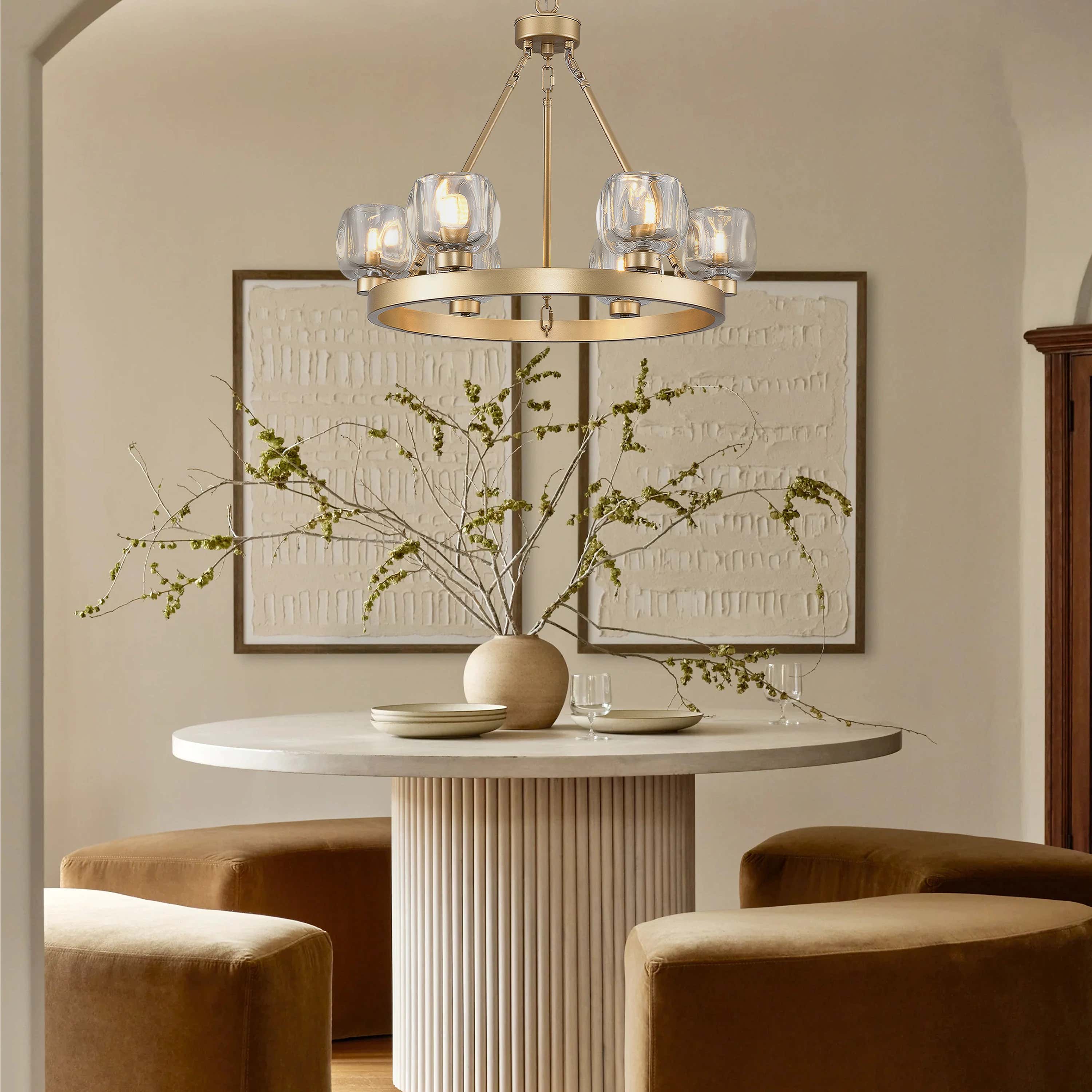 Vellum Round Chandelier 24"D