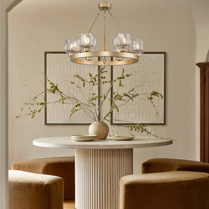 Vellum Round Chandelier 24"D