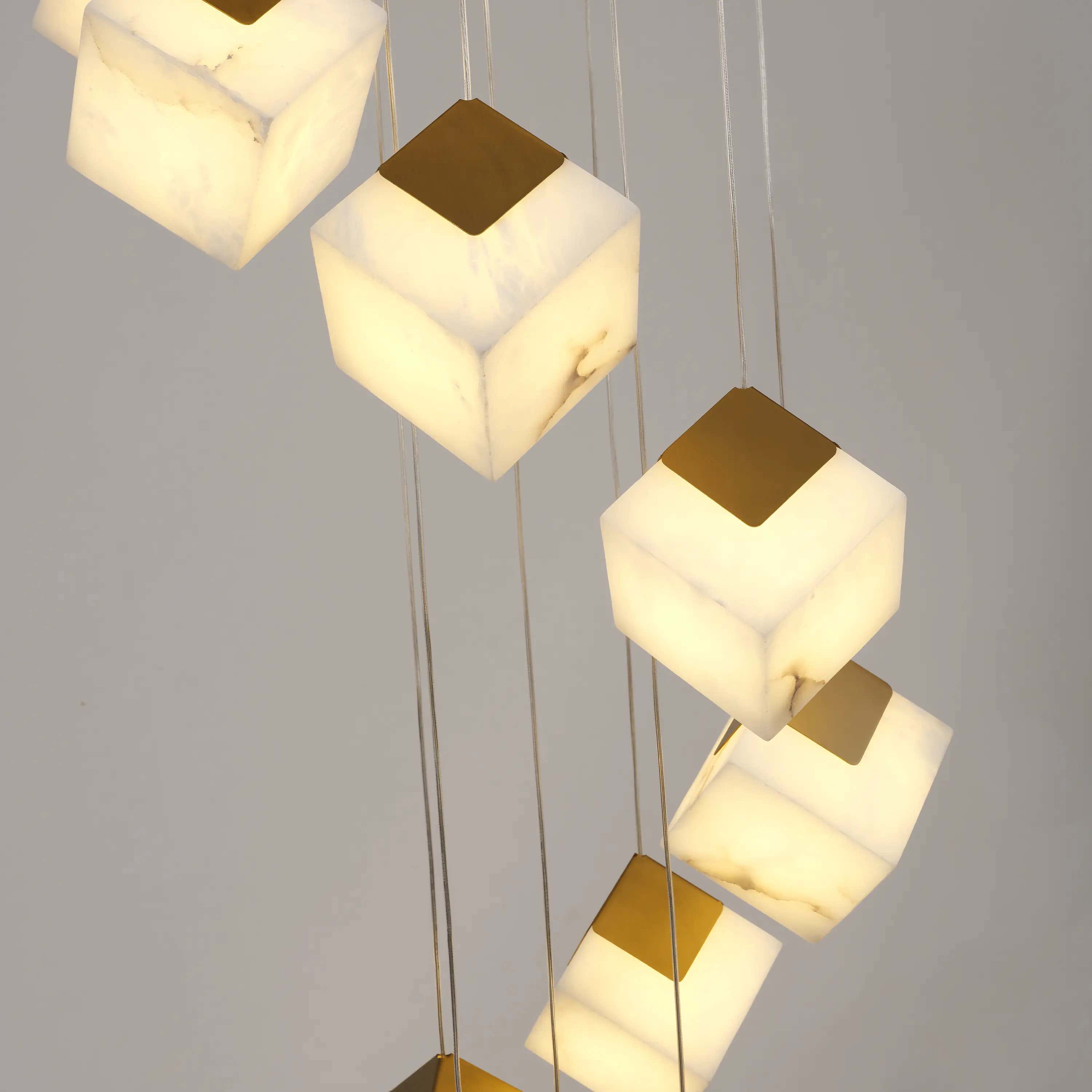 Dave Alabaster High Ceiling Staircase Chandelier 24"D