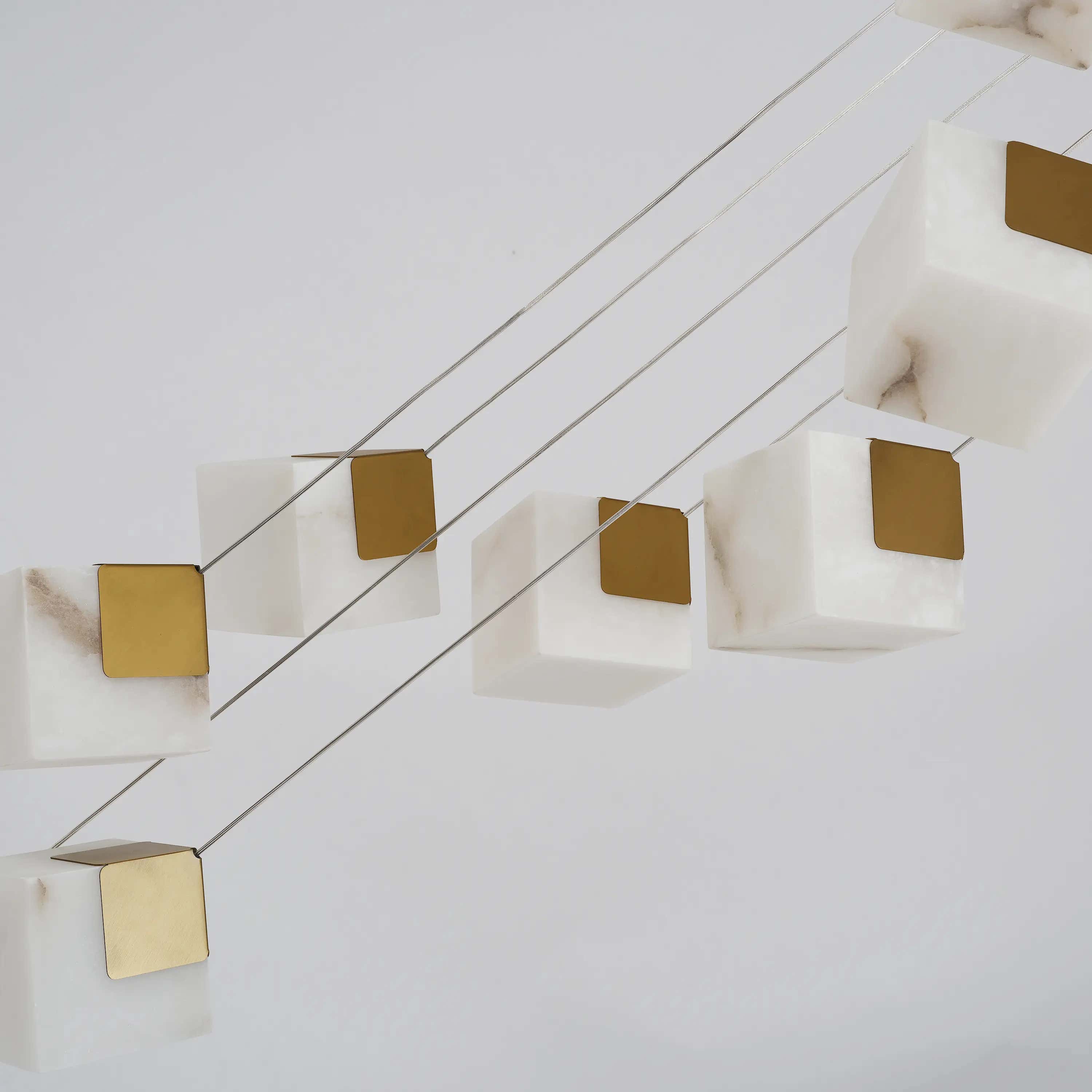 Dave Alabaster High Ceiling Staircase Chandelier 24"D