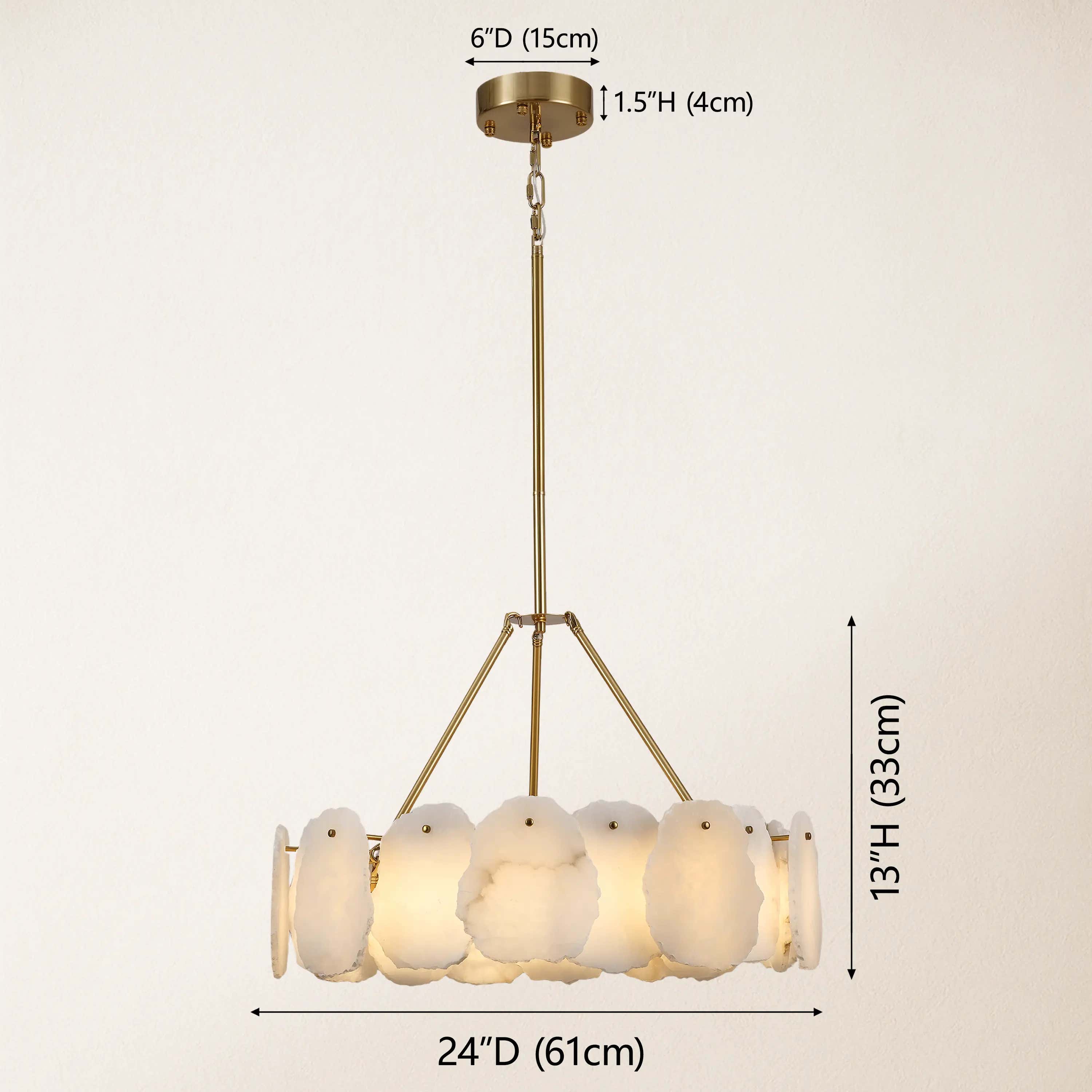 Moira Alabaster Round Chandelier 24"D