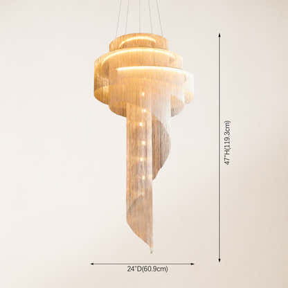 Teresa Cadena Metal Chain Tassel Entryway Chandelier 24"D