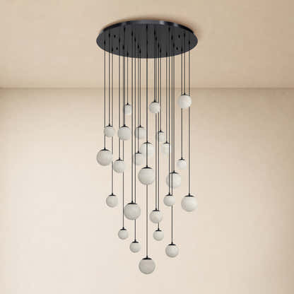 Elviora Resin Alabaster Globe Round Chandelier