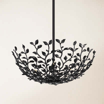 Elara Black Tree Branch Semi Flush Mount Chandelier 26"D