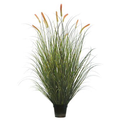 Artificial 14-Head Long Cat Tail with Curved Onion Grass Bonsai 9.4"H