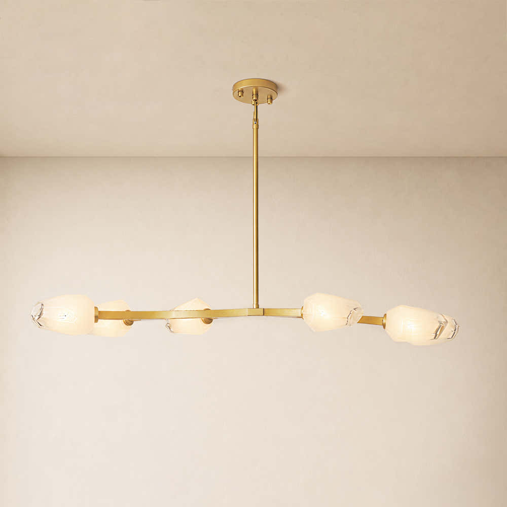 Solenne Cloud Glass Linear Chandelier 40"W