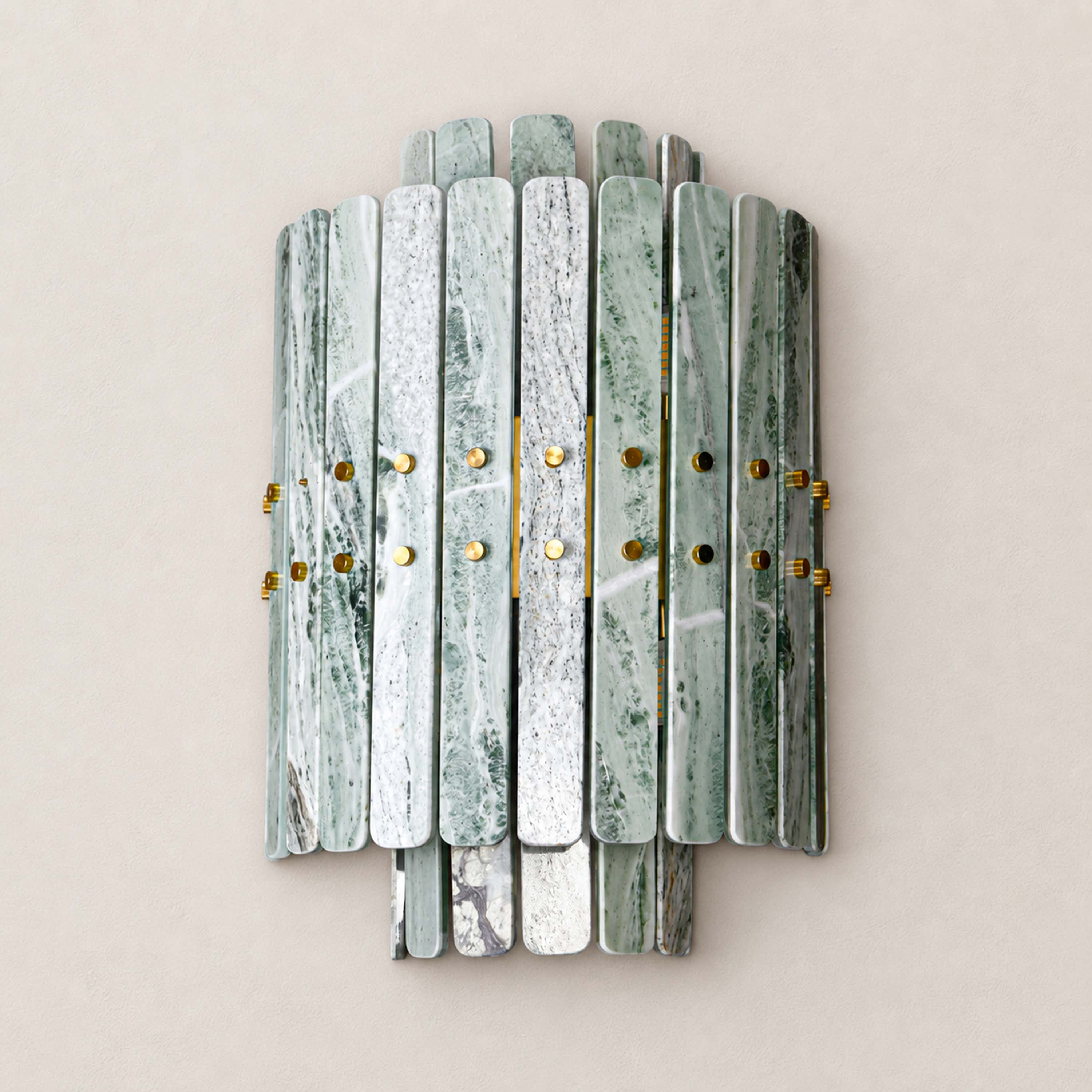 Pietra Green Marble Round Wall Sconce 11.8"D