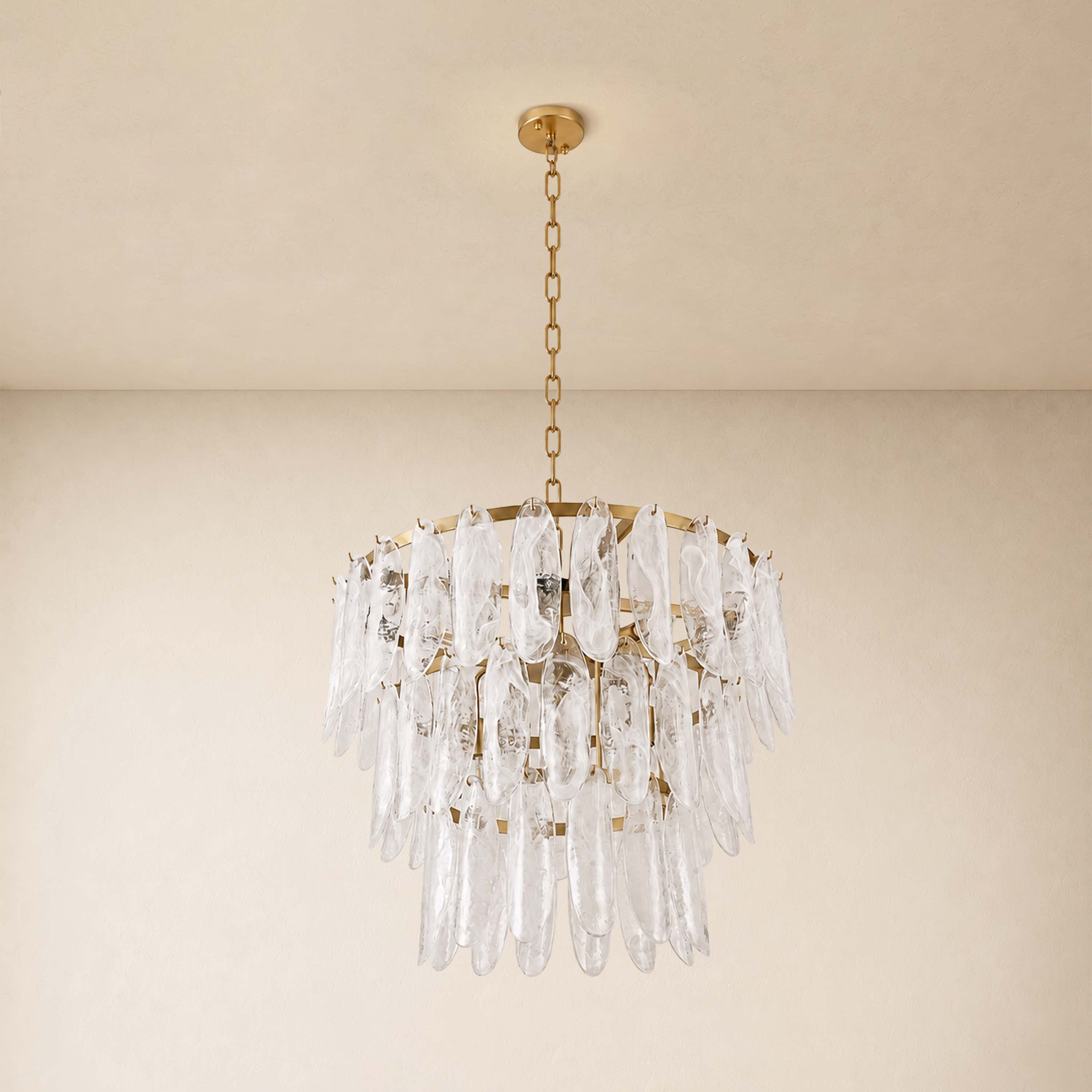 Orvessa Glass Cascade Round Chandelier 23.6"D