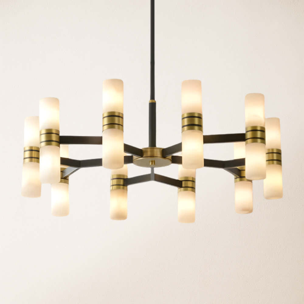 Moral Alabaster Round chandelier 33"D