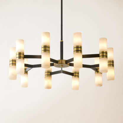 Moral Alabaster Round chandelier 33"D