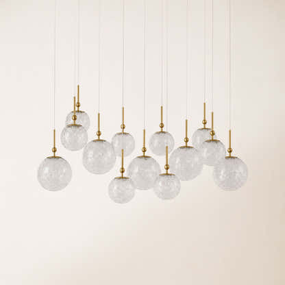 Elowen Crackled Glass Cluster Rectangular Chandelier