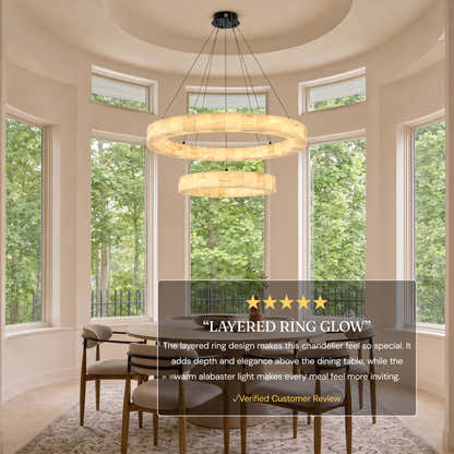 Soluna Alabaster 2 Tiered Custom Round Chandelier