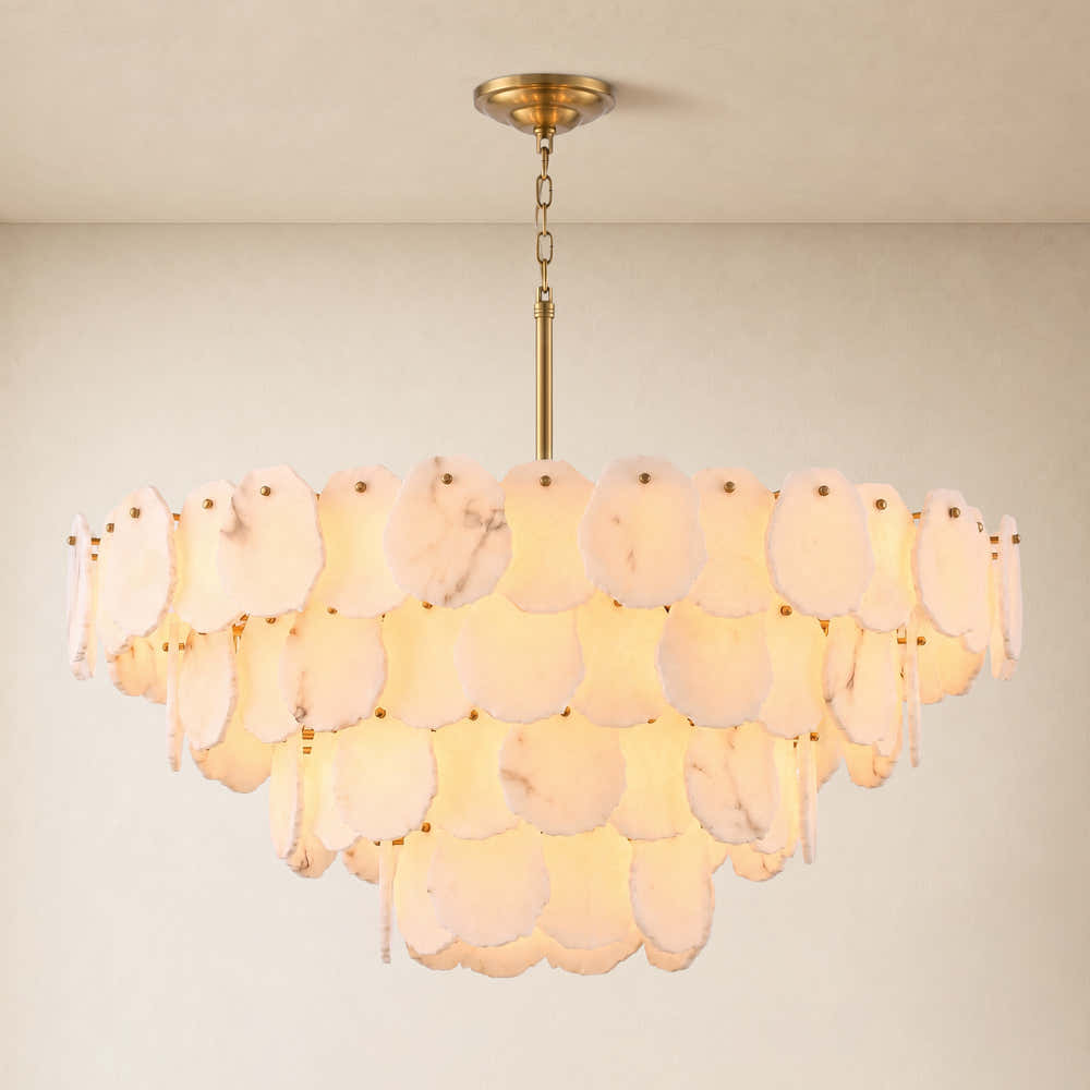Moira Alabaster Multi-Tier Round Chandelier 48"D #_First_# #Finish_Gold