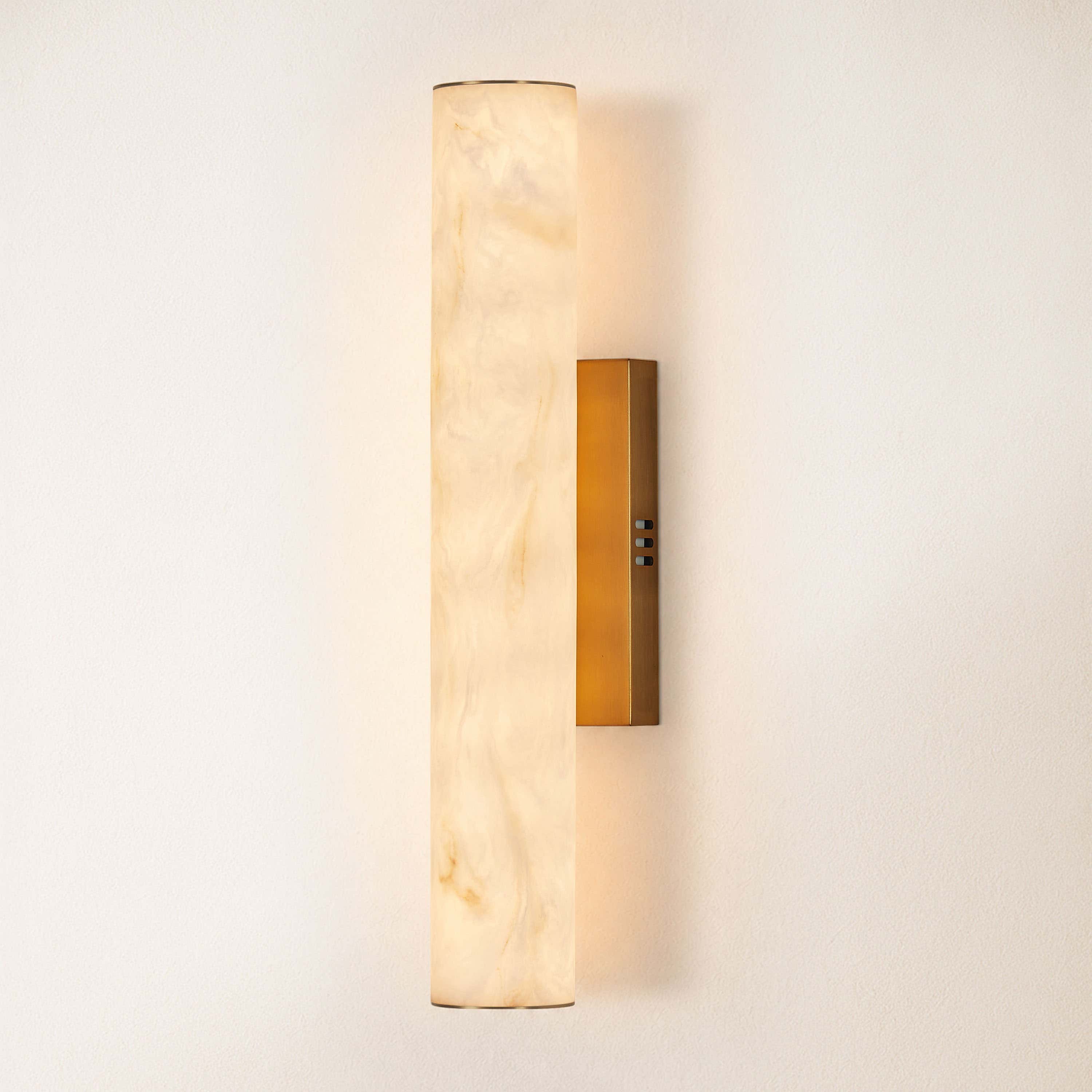 Sylvia Palladian Resin Alabaster Texture Wall Sconce 20"H