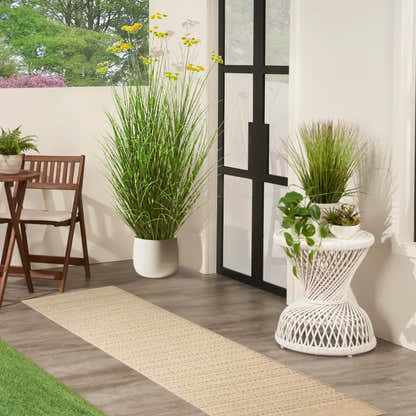 Artificial 11-Head Carrot Flower with Curved Onion Grass Bonsai 140cm H