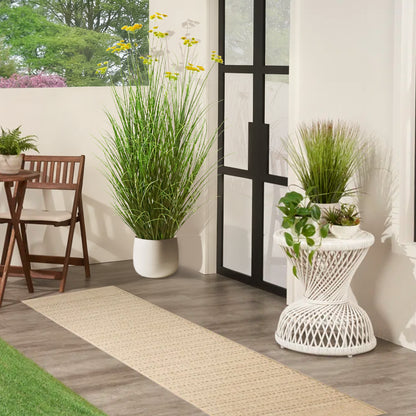 Artificial 11-Head Carrot Flower with Curved Onion Grass Bonsai 140cm H