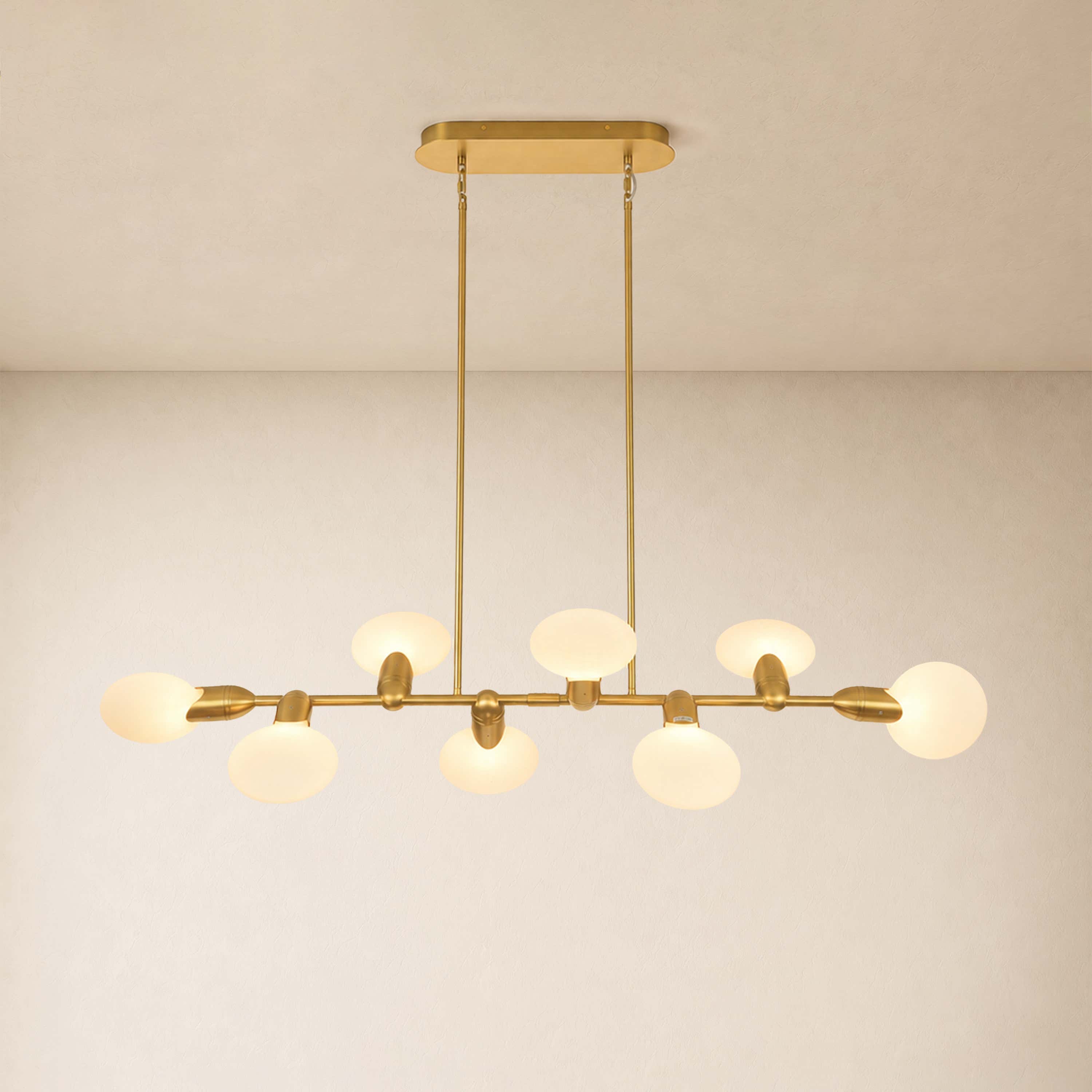 Calantha Petal Glass Linear Chandelier 54"D
