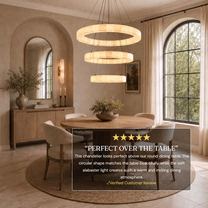 Soluna Alabaster 3 Tiered Custom Round Chandelier