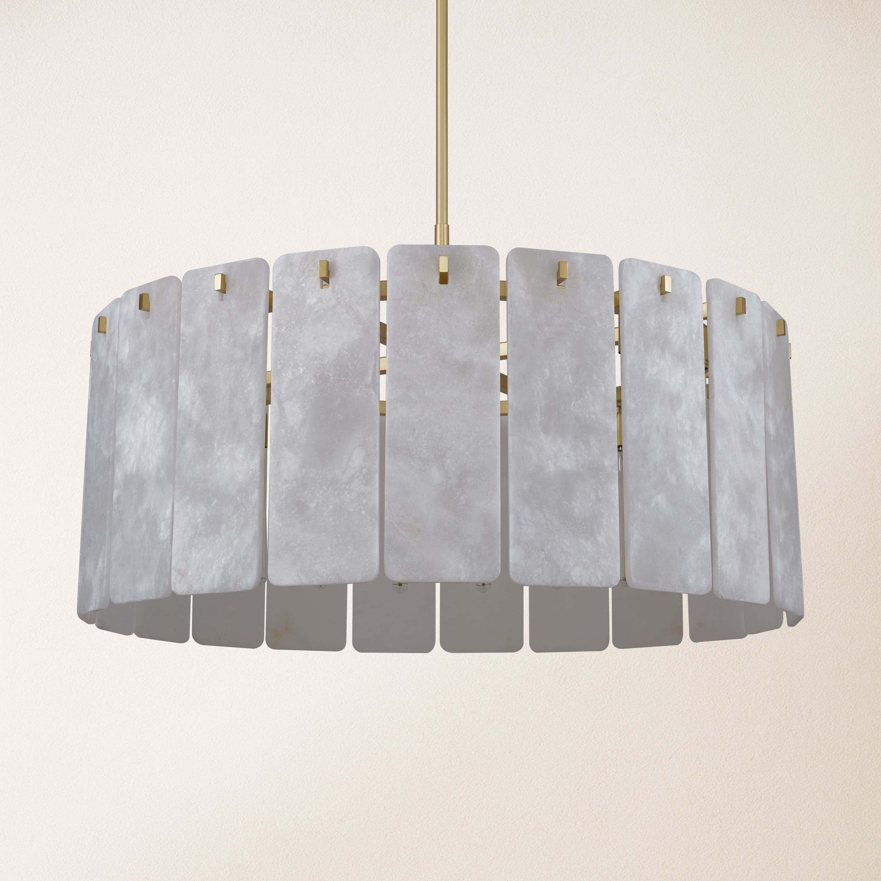 Lunara Alabaster Round Chandelier 36"W