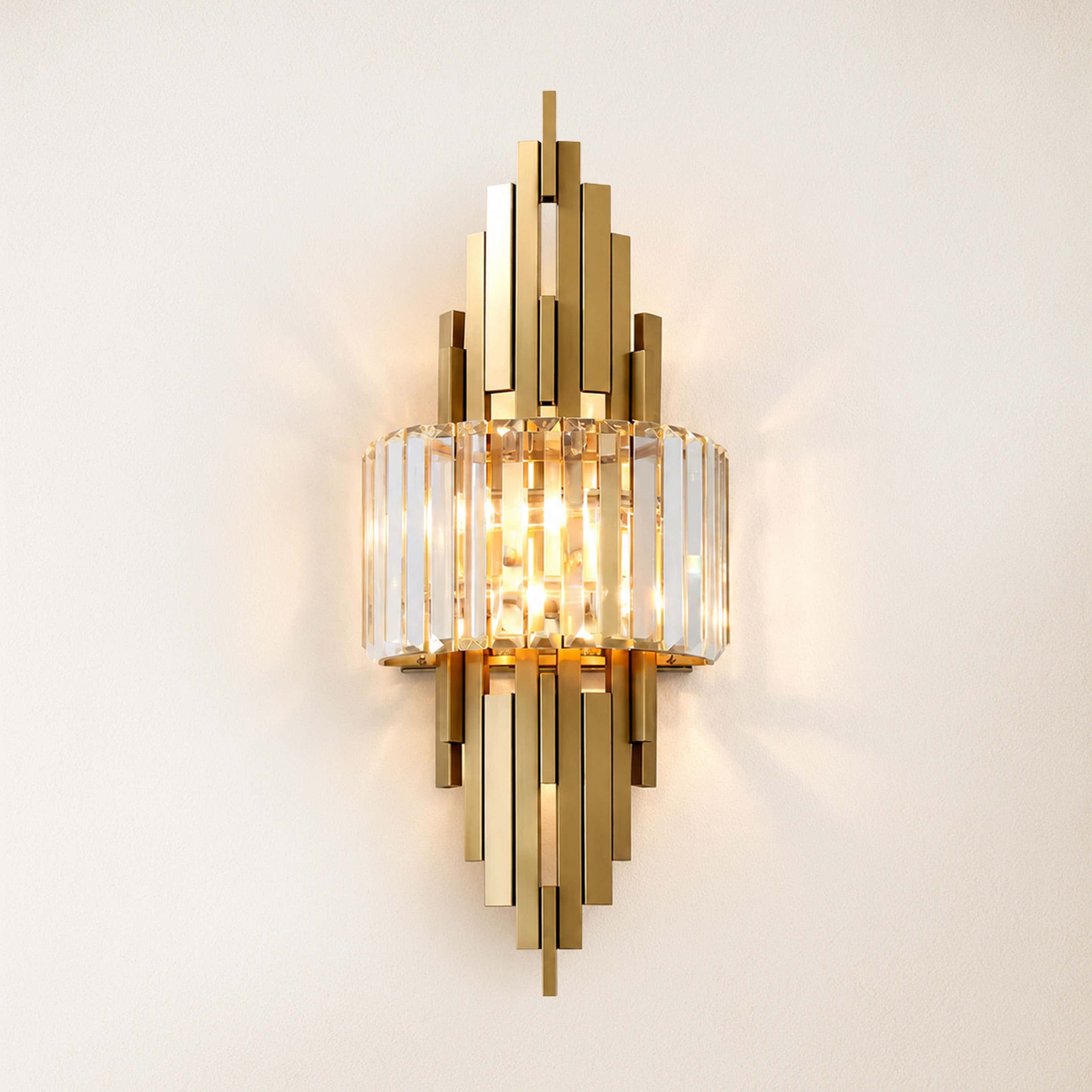 Solvoria Crystal Stepped Column Wall Sconce