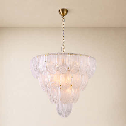 Veloura Textured Glass Loop Cascade Chandelier 25.2"W