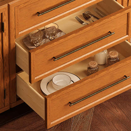 Alvar 95″ Oak 9-Drawer Chest(Set of 3)