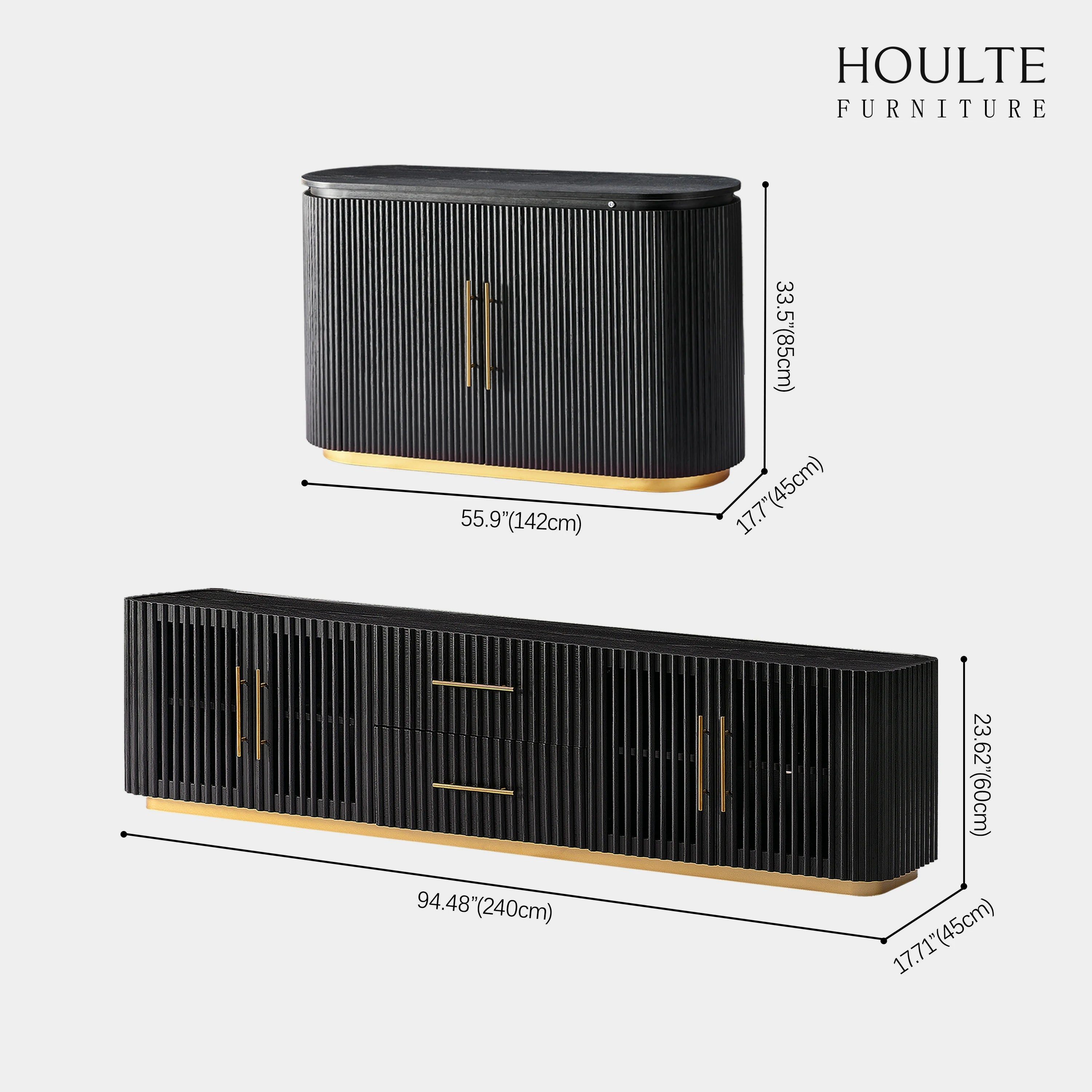 Holton Oak Media Console And Sideboard Set
