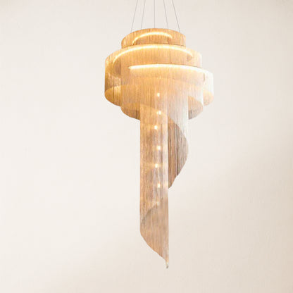 Teresa Cadena Metal Chain Tassel Entryway Chandelier 32"D