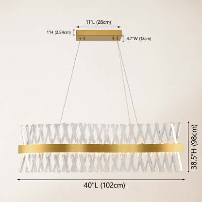 Vetro Prism Crystal Rectangular Chandelier 40"W