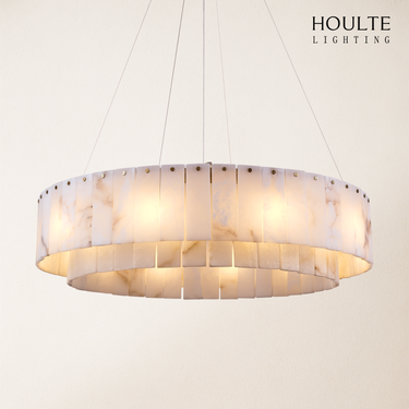 Sawyer Alabaster Round Chandelier 31.5"