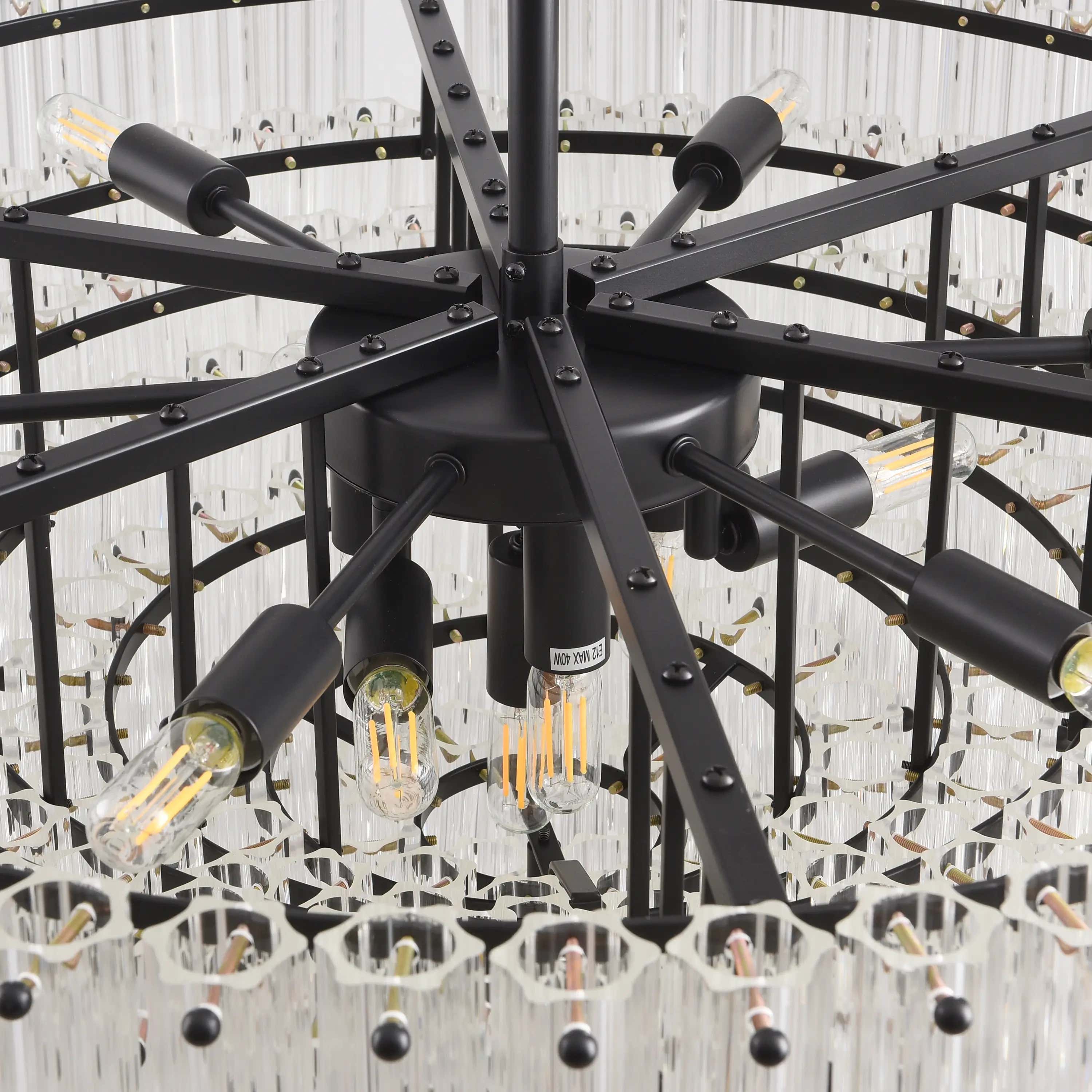 Ethereal Crystal Radiance Round Chandelier 30"D